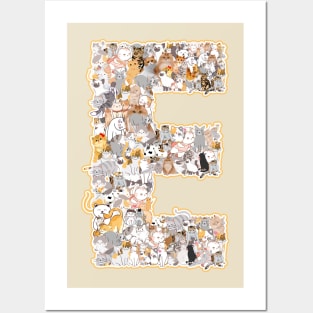 cat letter  E(the cat forms the letter E) Posters and Art